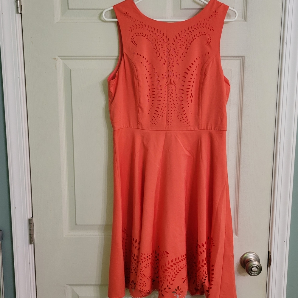 YA Los Angeles, coral A-line dress, size L